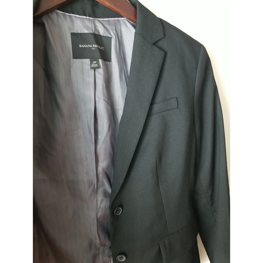 Banana‎ Republic Factory Black Blazer Womens 2 Button Core Blazer Jacket Size 2P